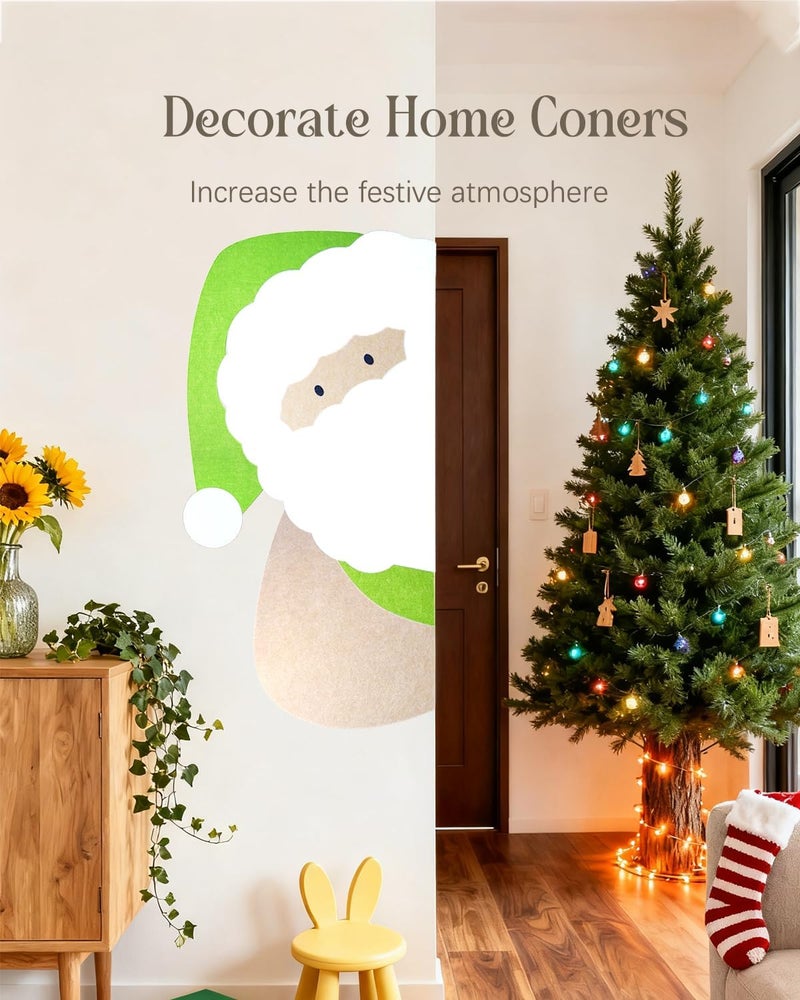 rokeblau 46x24 inches Large Felt Board, Puzzle Christmas Santa Decoration Cork Board, 0.9cm Thick Bulletin Board with Adhesive Nano Tape, Removable Wall Decoration for Home, Living Room, Bedroom, Door - Green - Image 2